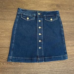 LOFT Button-Front Denim Skirt - Size 2